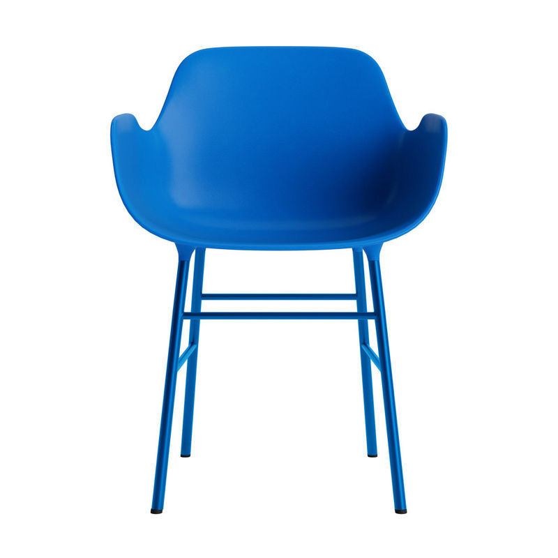 Normann Copenhagen Form Armlehnstuhl in Blau mit lackiertem Metallgestell im skandinavischen Design - Bild 2