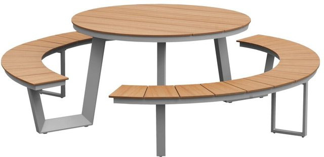 Pocoline Gartensitzgruppe in Grau aus Aluminium und WPC - Bild 1