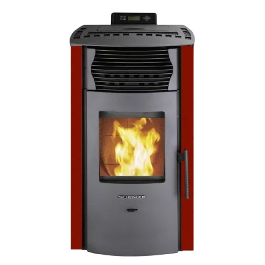 Schenger Pelletofen HP51 Rot mit 8,8kW Leistung, Vollautomatisch, WIFI, ECO und Timer - Bild 2