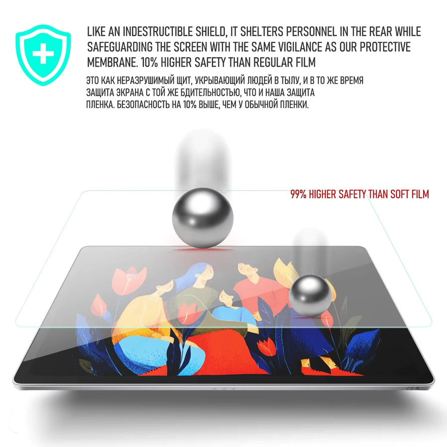 2 Stück HD kratzfeste Schutzfolie aus gehärtetem Glas für Lenovo Idea Pad 1 12,1 Zoll 2025 Tablet, transparente Vollabdeckung - Bild 3