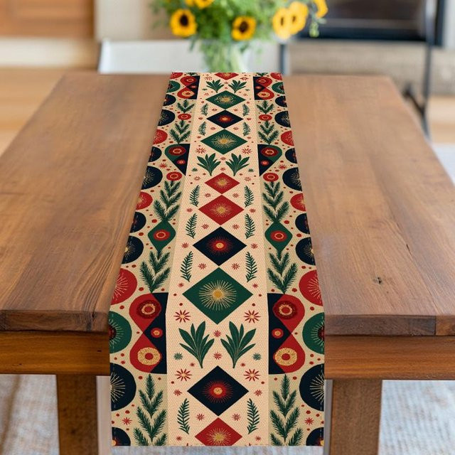 JINGYUE Pet Tischläufer mit floralem Blumenmuster in Grau, Gelb und Weiß, B/H: 40 x 140 cm - Bild 1