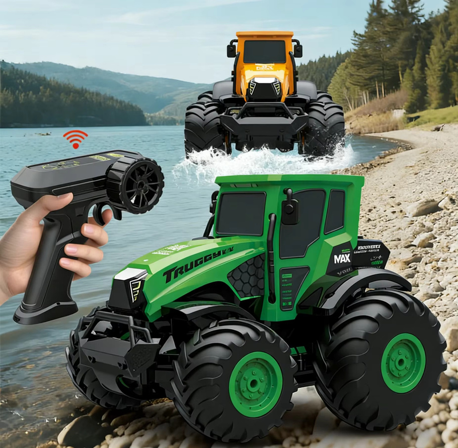 CONUSEA RC Farmer-Truck, ferngesteuerter Amphibien-Traktor, 1:14, grün - Bild 1