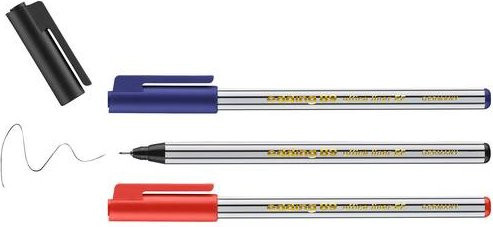 Edding Fineliner Set 3er Pack Multicolor Schwarz Rot Blau 0.3 mm - Bild 1