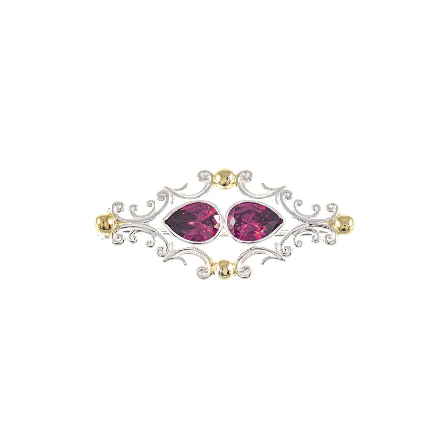 Brosche 925 Silber, teilvergoldet, Zirkonia, Damen, beere - Bild 1