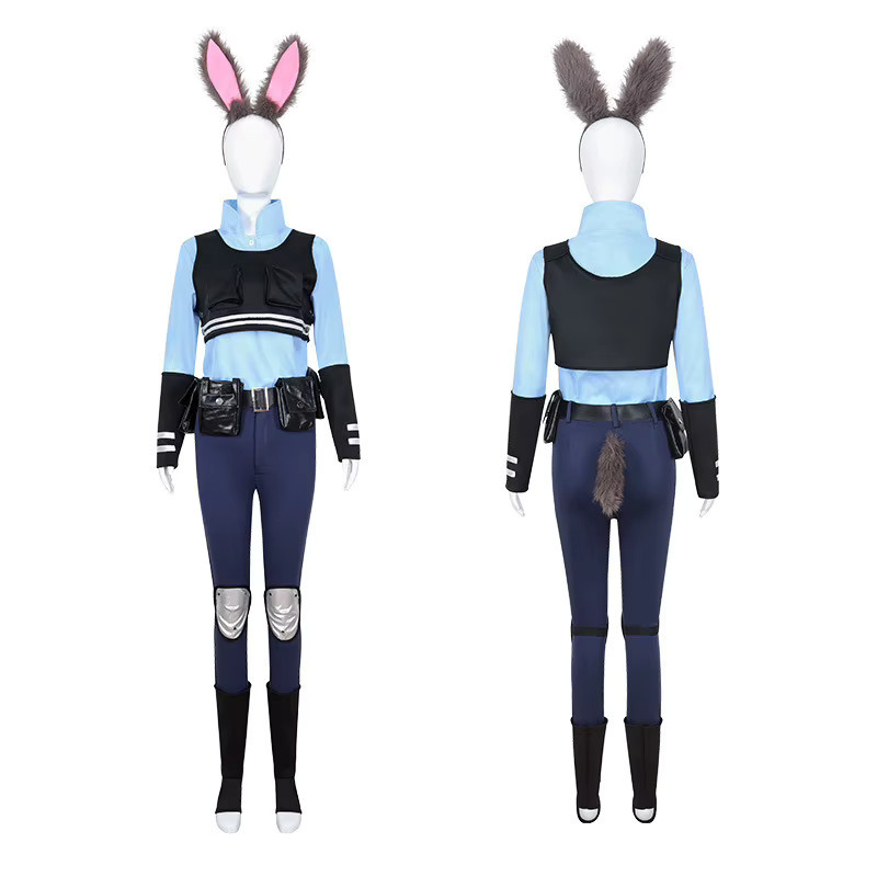cosfans Judy Hopps Halloween Cosplay Kostüm, Mädchen, Disney, Blau - Bild 2