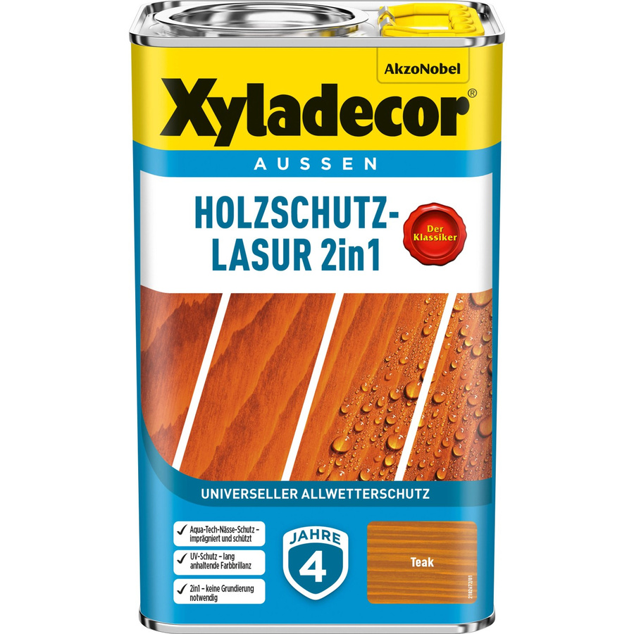 Xyladecor Holzschutz-Lasur 2in1 Teak matt 2,5 l - Bild 2