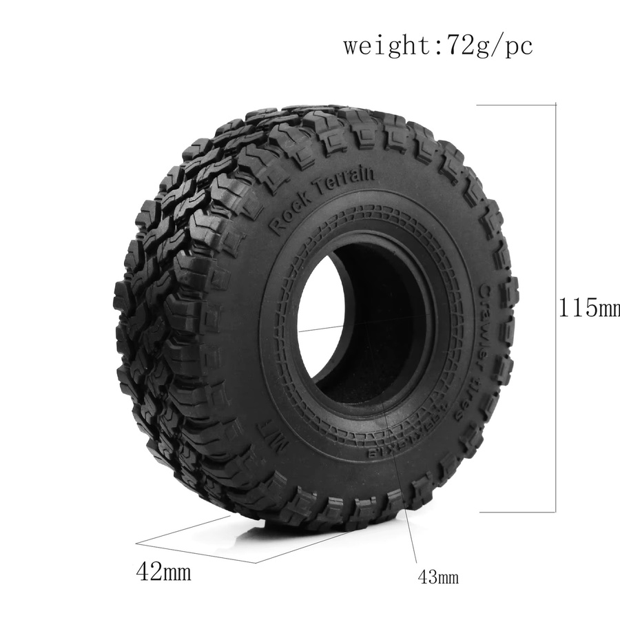 RS Reifen für axiale scx10 scx10 iii scx10 pro axi03007 redcat gen8 TRX-4, 4-teiliges Set - Bild 2
