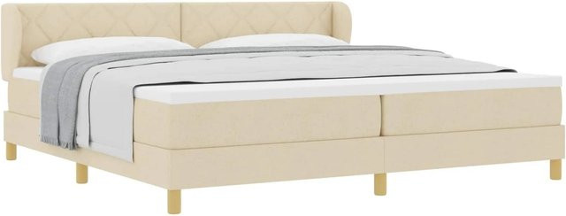 vidaXL Boxspringbett mit Matratze und Taschenfederkern in Beige, B/T: 200 x 200 cm, Höhe: 280 cm - Bild 1