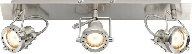 OBI LED Spot 3-er Dusino Deckenleuchte in Nickel Matt mit warmweißem Licht und GU10 Leuchtmitteln - Bild 1