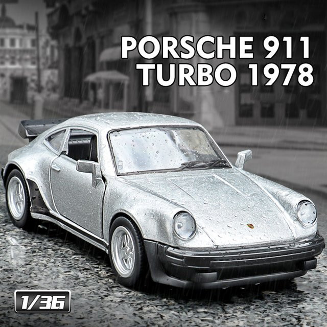 MAKEDA Porsche 911 Turbo 1978, Spielzeugauto, 1:36, Metall, Türen geöffnet - Bild 1
