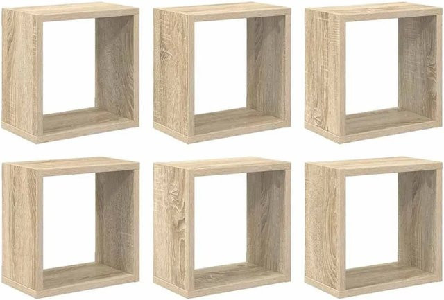 6er Set vidaXL Würfelregale aus Holzwerkstoff in Sonoma-Eiche, B/T/H: 26 x 15 x 26 cm - Bild 1