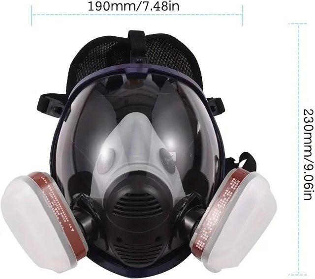 AnruiGe PROTECT Chemische Schutzmaske 6800 Vollgesichtsmaske mit Kieselgel-Filter zum Schutz vor Staub und Pestiziden - Bild 1