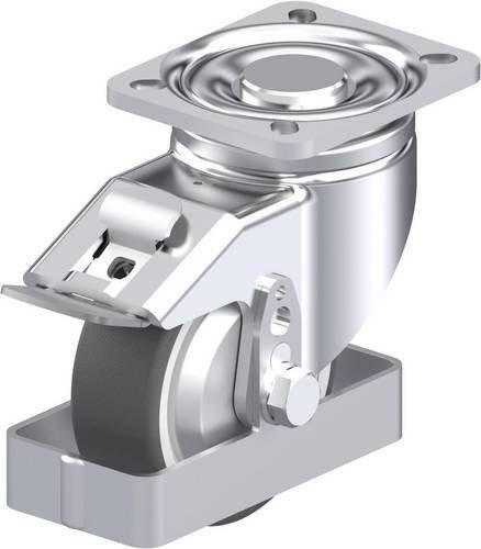 Blickle LH-POTH 100R-1-FI-FA-FS Stahlblech-Lenkrolle in Silber mit 100 mm Rad-Durchmesser und 300 kg Tragfähigkeit - Bild 1
