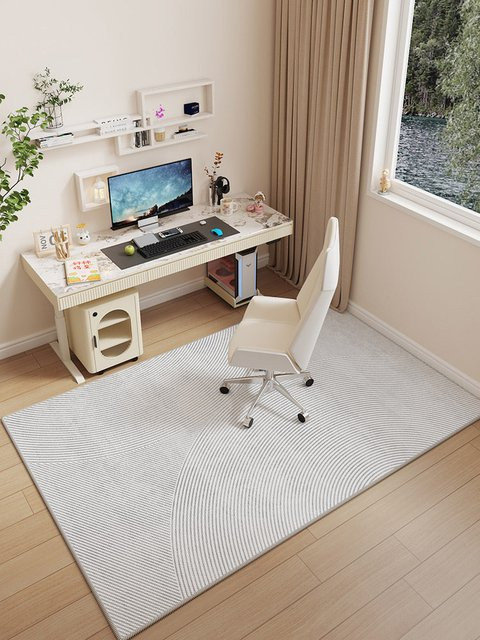 VIKAMA Minimalistischer Linien-Teppich mit geometrischem Design, rutschfeste Matte für Wohnzimmer, Schlafzimmer und Home Office, Rechteckig, Breite: 160 cm, Tiefe: 100 cm - Bild 1