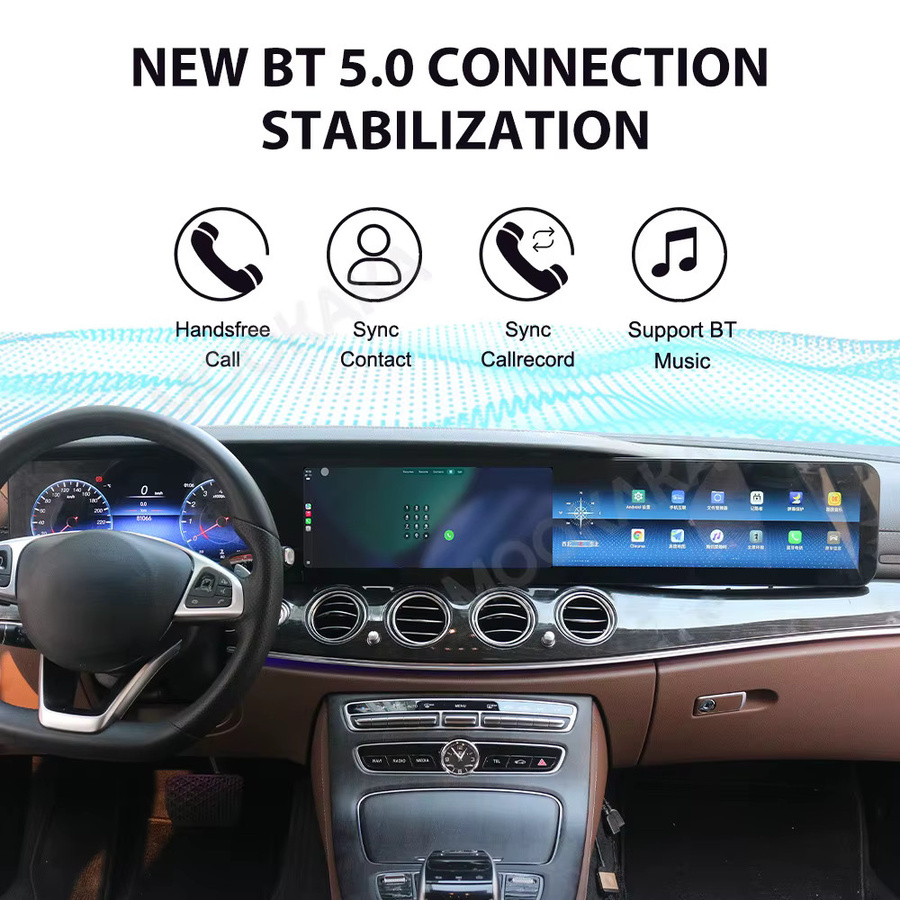 MOOKAKA 38,5 Zoll Dreifachbildschirm Android Autoradio für Mercedes-Benz E-Klasse W213 2016-2020 mit GPS und Carplay in Schwarz - Bild 3