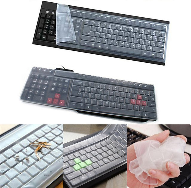 Universelle Silikon Tastaturabdeckung in Transparent als Staubschutz und Schutzfolie für Desktop-Computer - Bild 1