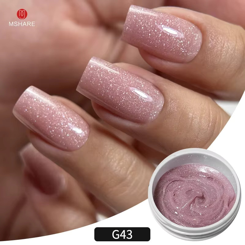 MSHARE Acrylgel, Rosa-Weiß, Glänzend, 50g - Bild 1