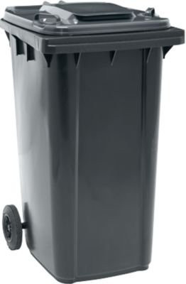 Fahrbare Mülltonne SSI Schäfer GMT eXtra mit Klappdeckel, 240 l, Schwarz - Bild 1