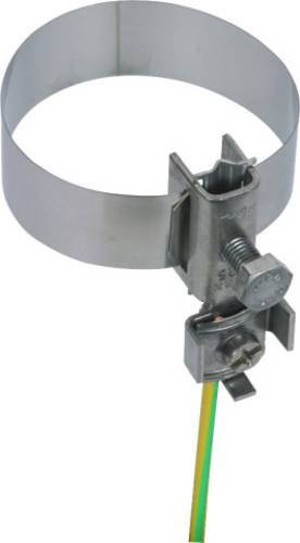 DEHN Erdungsbandrohrschelle BRS2760AQ425V2A aus Edelstahl in Silber - Bild 1