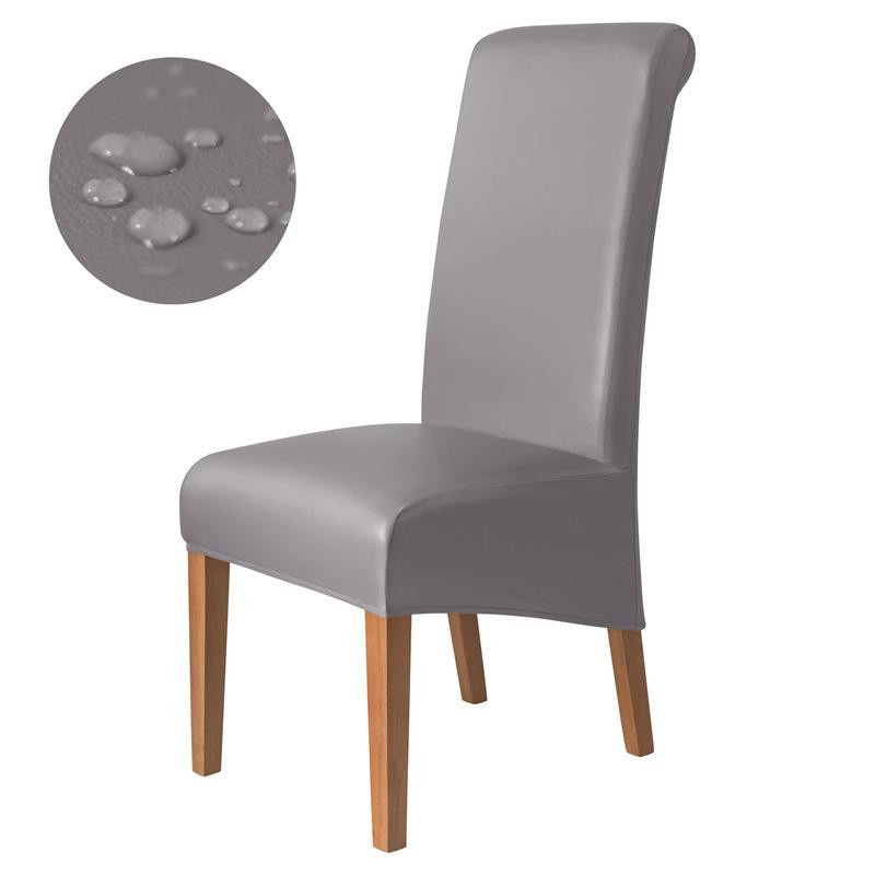 Yiran Furniture Wasserdichter Schrägsitz-Stuhlbezug aus PU-Kunstleder in Kaffeebraun für Esszimmerstühle mit hoher Rückenlehne - Bild 1