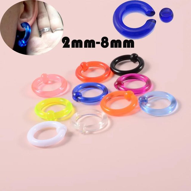 eMeition Ohrstöpsel, Acryl, Perle, Bunt, 2-8mm, Unisex - Bild 1