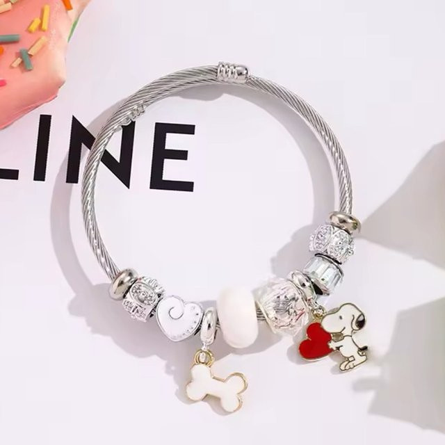 Bandai Perlenarmband, Snoopy, Silber, Verspielt - Bild 1