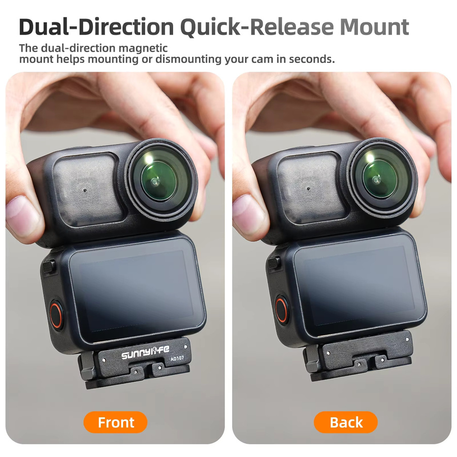 DJI Magnetische Schnellwechsel-Adapterhalterung für OSMO Action 6 und OSMO NANO in Schwarz mit 1/4 Zoll Schraube - Bild 3
