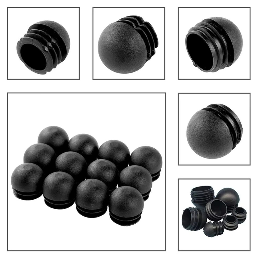 12 Stück runde Möbelfüße aus Kunststoff in Schwarz als Endstopfen und Bodenschutz für Tisch und Stuhl - Bild 6