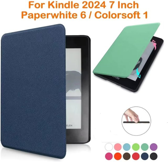 Tideboom Magnetische Schutzhülle für Kindle Paperwhite 6, 12. Generation, 2024, 7 Zoll in Grün und Blau - Bild 1