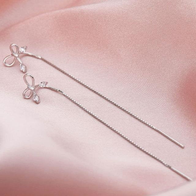 Ohrringe 925 Sterlingsilber, Quaste, Schleife, Damen - Bild 1