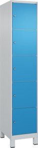 C+P Schließfachschrank Classic PLUS mit Füßen, 1 Abteil, Stahl, Grau/Lichtblau, B/T/H: 50 x 40 x 195 cm - Bild 1
