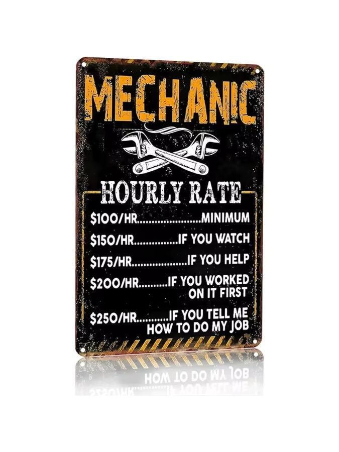 Bestylez Funny Mechanic Shop Metallschild Wanddekoration für die Garage B: 30,0 cm, H: 20,0 cm, T: 1,0 cm - Bild 2