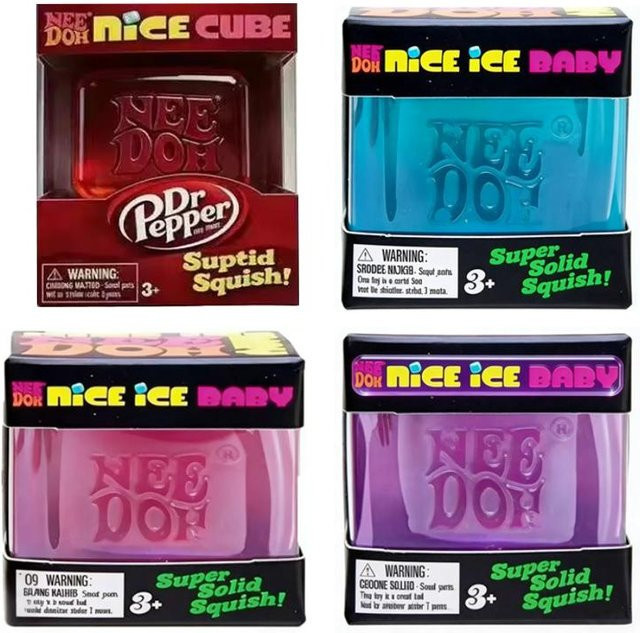 NeeDoh Dr Pepper x Nice Cube Squishy, weicher Quetsch-Fidget-Würfel - Bild 1