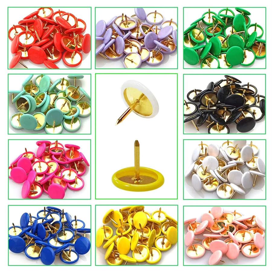 100 Stück bunte Push Pins aus Kunststoff für Korkboards und Bulletin Boards in Gelb und Multicolour - Bild 2