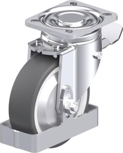 Blickle Stahlblech-Lenkrolle LH-POTH 125K-1-ST-FA-FS in Grau und Weiß mit Rad-Durchmesser 125 mm und einer Tragfähigkeit von max. 350 kg - Bild 1