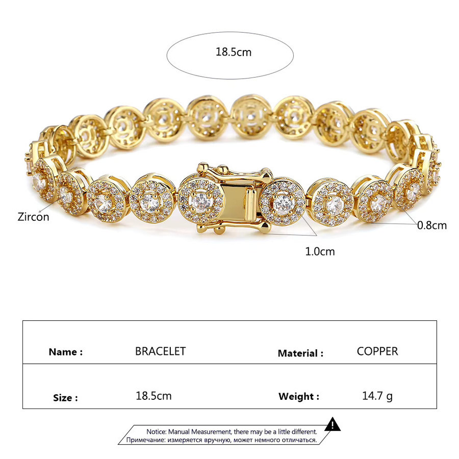 TrendMen Armband, Gold, Zirkonia, Kristall, Unisex - Bild 2