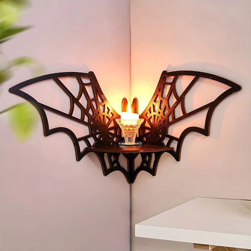 Gothic Fledermaus-Eckregale aus Holz in Schwarz, dekorative Wandregale für Halloween und Zuhause von TPXCKz - Bild 2