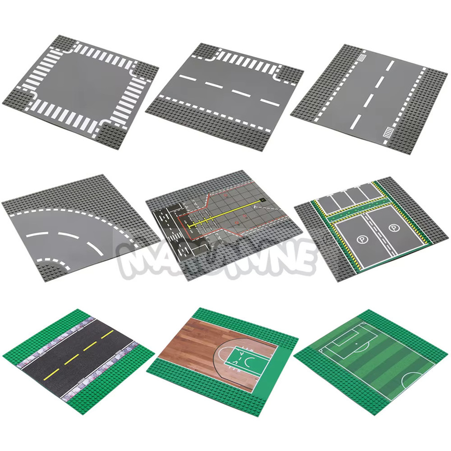 MARUMINE Stadtstraßen-Set, Bausteine Zubehör, Grundplatte, 32x32 - Bild 4