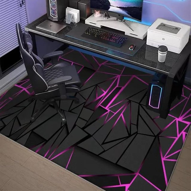 HYFBH Esports Raumteppich Schalldämpfende Bodenmatte für Gaming-Stühle in Grau, B/B: 80 x 120 cm - Bild 1