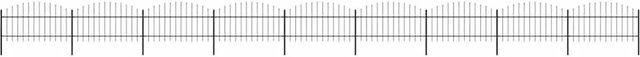 vidaXL Gartenzaun Palisade aus Stahl mit Speerspitze, Schwarz, B: 1603,5 cm, H: 125 cm - Bild 1
