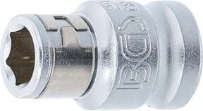 BGS Bit-Adapter mit Haltekugel Innenvierkant 10 mm (3/8") und Innensechskant 8 mm (5/16") in Silber - Bild 1