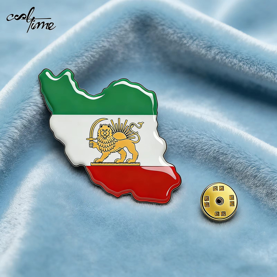 COOLTIME Anstecknadel Iran Persien Flagge, Metall, Unisex - Bild 2