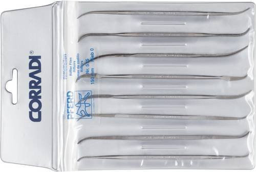 PFERD Präzisions-Riffelfeilen-Set Typ 575, 8-teilig, Schweizer Hieb 0, grob, Farbe: Silber, Länge: 150 mm - Bild 1