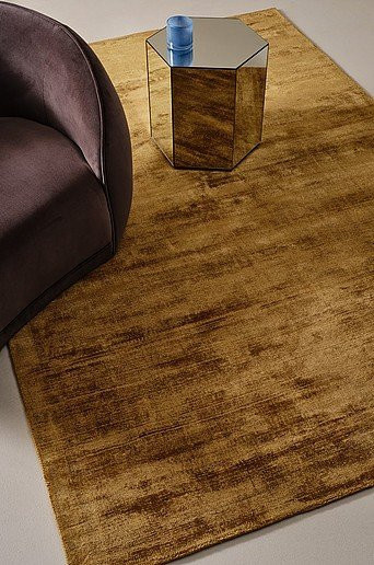 Jotex ANELA Viskoseteppich in Gelb und Gold mit abstraktem modernem Design - Bild 1