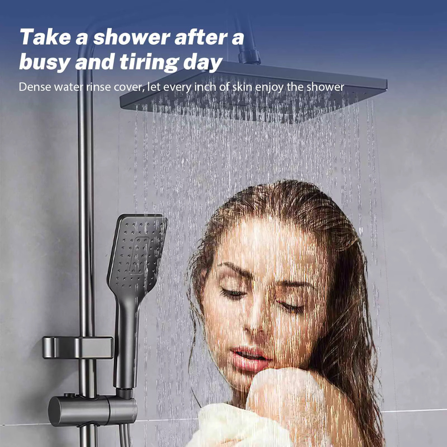 Vremota Thermostatische Duscharmatur aus Edelstahl mit Regendusche und Handbrause in Silber gebürstet - Bild 2
