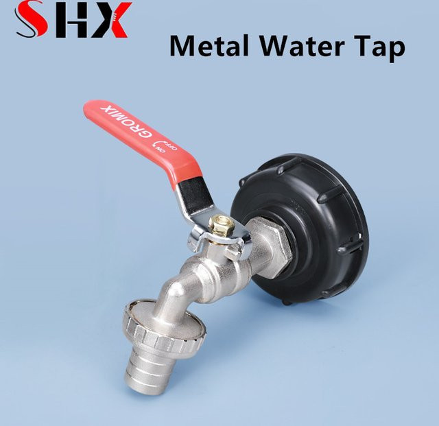 Wassertank Adapter S60 x 6 auf 1/2 Zoll und 3/4 Zoll Reduzierstück für IBC Tanks in Silber - Bild 1