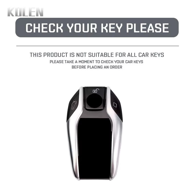 Dermis Leder Schlüsselhülle mit LED-Display für BMW 5er 7er X3 X4 X5 X7 i8 Fob Zubehör - Bild 1