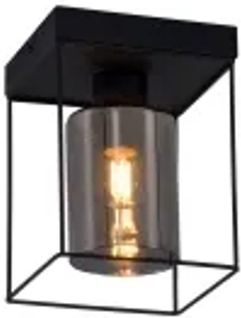 NETTLIFE Deckenleuchte aus Metall und Glas in Schwarz im Industrial Design mit E27 Fassung - Bild 1