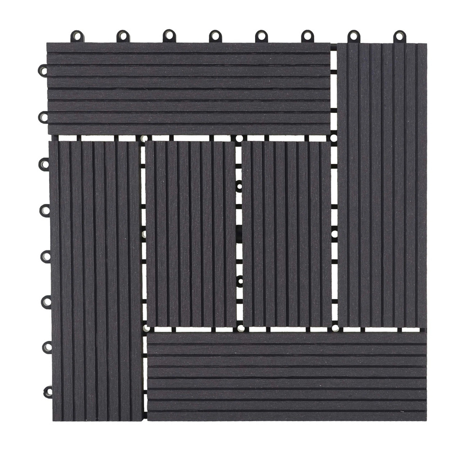 MCW WPC Bodenfliese Sarthe Holzoptik Anthrazit für Balkon und Terrasse, 11 Stück, B/T: 30 x 30 cm - Bild 2