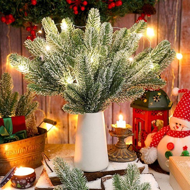 ZQCY Künstliche Kiefer Pflanzen in Grün für Tischdekoration, Garten, Hochzeit oder Weihnachten, 4 oder 8 Stück - Bild 1
